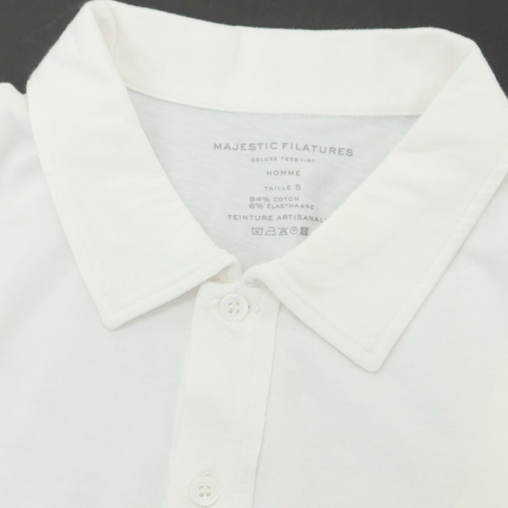 【新品】マジェスティック フィラチュール オム MAJESTIC FILATURES HOMME ストレッチコットン 半袖ポロシャツ ホワイト【サイズS】【 状態ランクN 】【 メンズ 】[EPD]