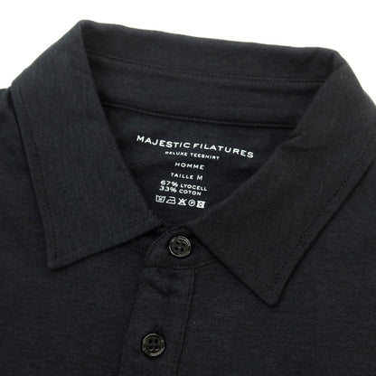 【新品】マジェスティック フィラチュール オム MAJESTIC FILATURES HOMME リヨセルコットン 半袖ポロシャツ ブラック【 M 】【 状態ランクN 】【 メンズ 】
