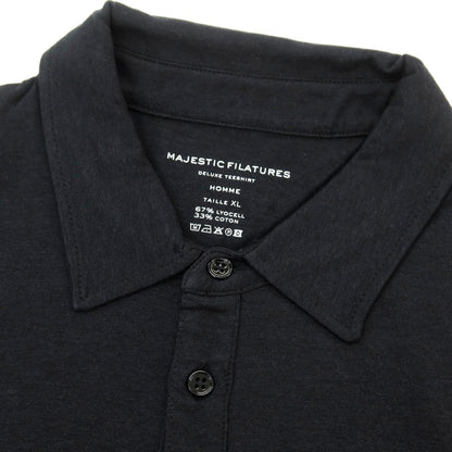 【新品】マジェスティック フィラチュール オム MAJESTIC FILATURES HOMME リヨセルコットン 半袖ポロシャツ ブラック【 XL 】【 状態ランクN 】【 メンズ 】 [CPD]