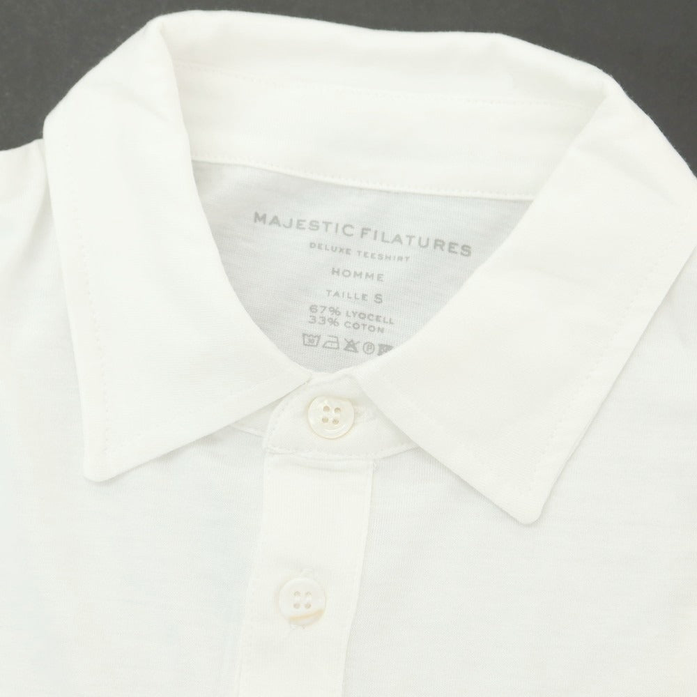 [New] MAJESTIC FILATURES HOMME Lyocell Cotton Short Sleeve Polo Shirt White [S] [Condition Rank N] [Men&