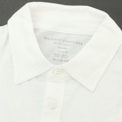 [New] MAJESTIC FILATURES HOMME Lyocell Cotton Short Sleeve Polo Shirt White [S] [Condition Rank N] [Men&