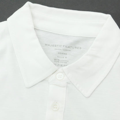 【新品アウトレット】マジェスティック フィラチュール オム MAJESTIC FILATURES HOMME リヨセルコットン 半袖ポロシャツ ホワイト【 M 】【 状態ランクN- 】【 メンズ 】