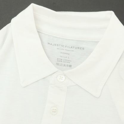 [New] MAJESTIC FILATURES HOMME Lyocell Cotton Short Sleeve Polo Shirt White [L] [Condition Rank N] [Men&