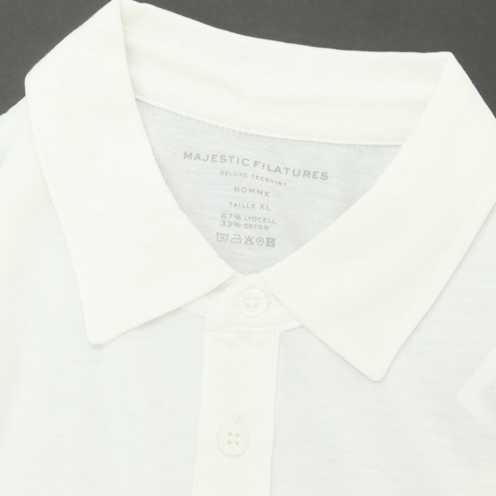 【新品アウトレット】マジェスティック フィラチュール オム MAJESTIC FILATURES HOMME リヨセルコットン 半袖ポロシャツ ホワイト【 XL 】【 状態ランクN- 】【 メンズ 】