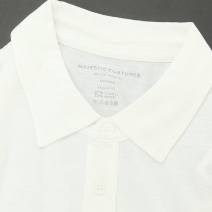 【新品アウトレット】マジェスティック フィラチュール オム MAJESTIC FILATURES HOMME リヨセルコットン 半袖ポロシャツ ホワイト【 XL 】【 状態ランクN- 】【 メンズ 】