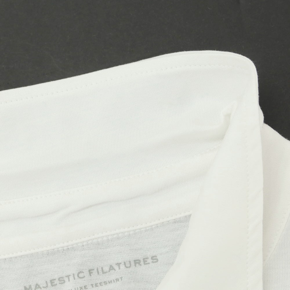 【新品アウトレット】マジェスティック フィラチュール オム MAJESTIC FILATURES HOMME リヨセルコットン 半袖ポロシャツ ホワイト【 XL 】【 状態ランクN- 】【 メンズ 】