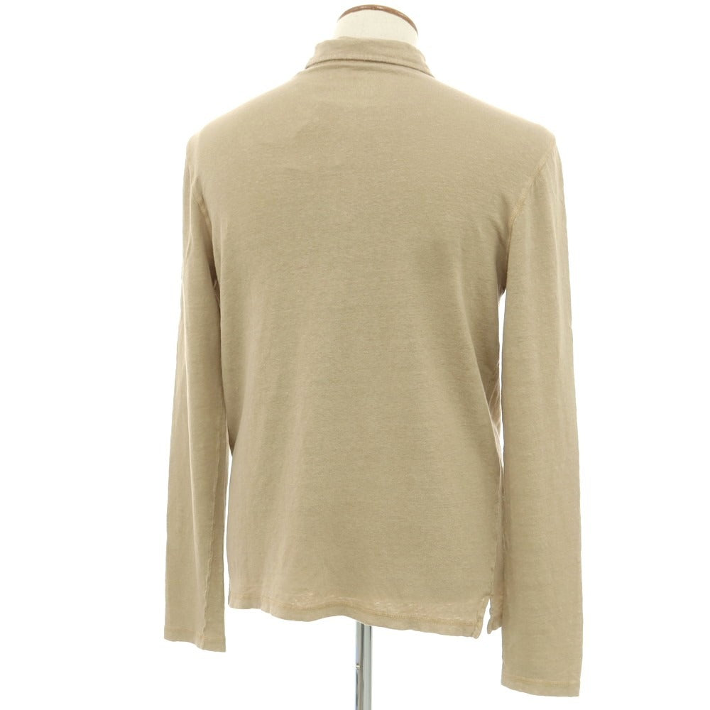【新品アウトレット】マジェスティック フィラチュール オム MAJESTIC FILATURES HOMME ストレッチリネン 長袖ポロシャツ ベージュ【サイズM】【 状態ランクN- 】【 メンズ 】[EPD]
