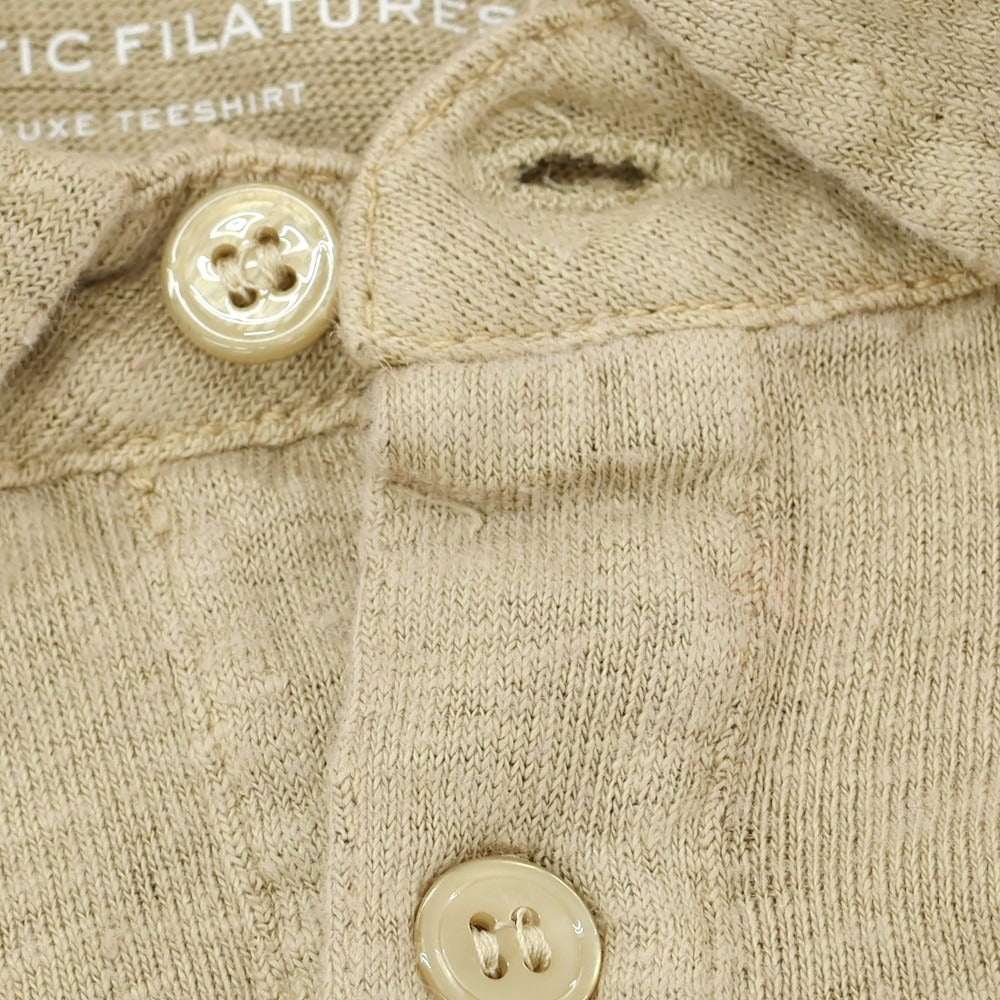 【新品アウトレット】マジェスティック フィラチュール オム MAJESTIC FILATURES HOMME ストレッチリネン 長袖ポロシャツ ベージュ【サイズM】【 状態ランクN- 】【 メンズ 】[EPD]
