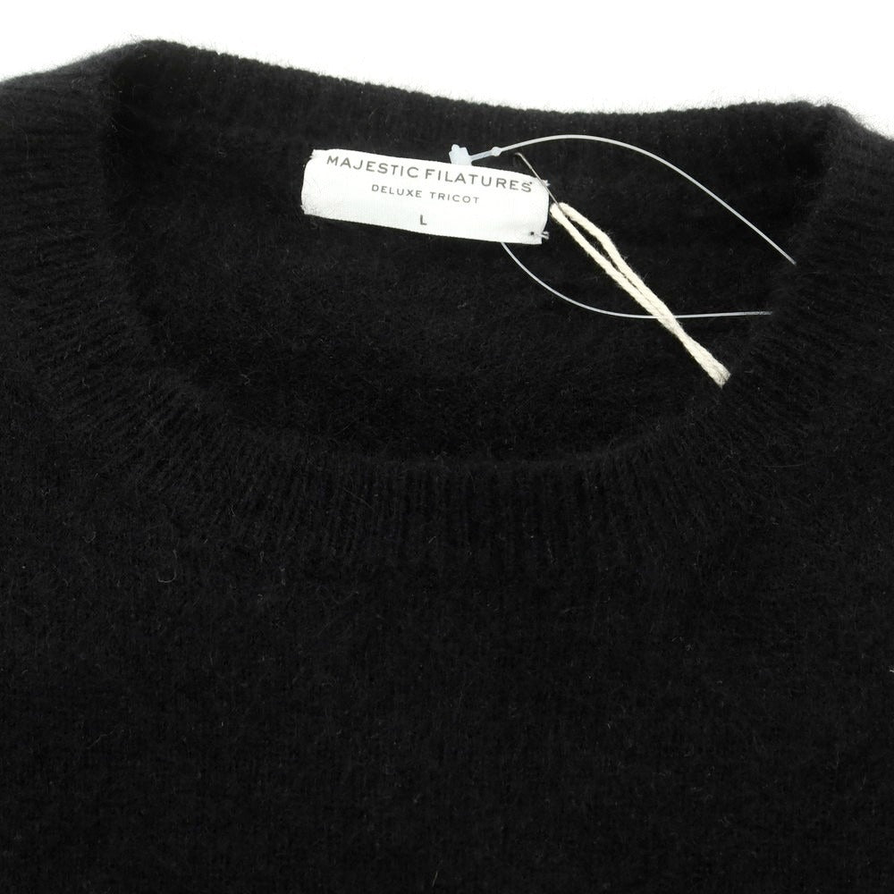 【新品】マジェスティック フィラチュール オム MAJESTIC FILATURES HOMME ラクーン プルオーバーニット ブラック【サイズL】【 状態ランクN 】【 メンズ 】[EPD]