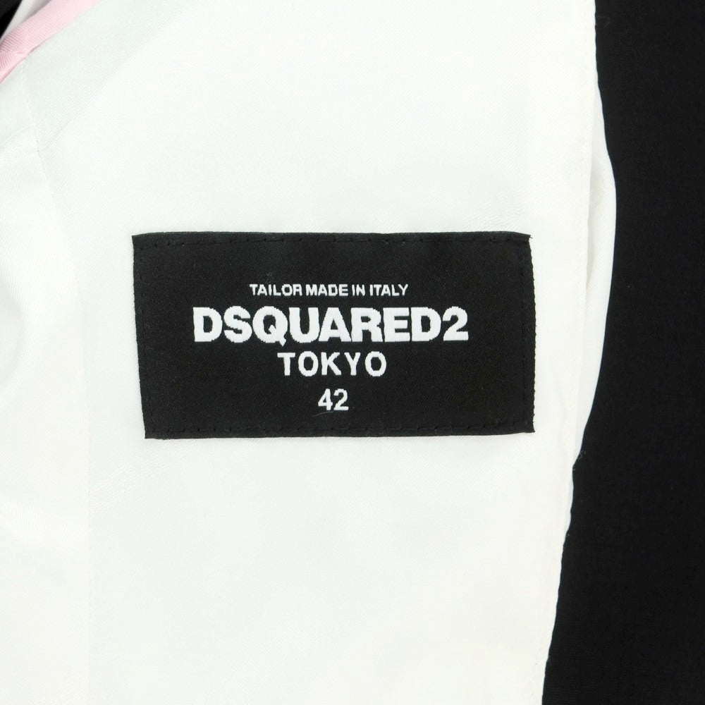 【新品】ディースクエアード DSQUARED2 ストレッチ ウール 1Bスーツ ブラック【 サイズ42 】【 状態ランクN 】【 メンズ 】 [EPD]