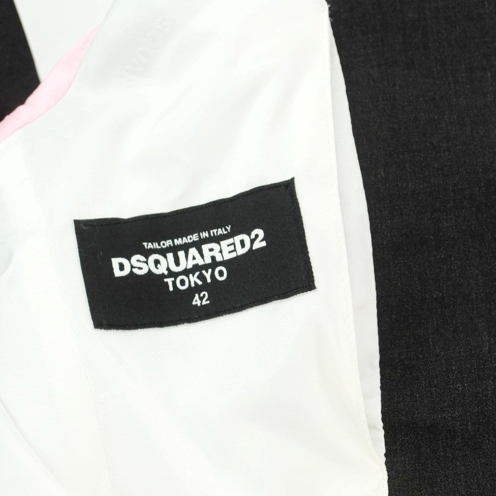 【新品】ディースクエアード DSQUARED2 ストレッチ ウール 1Bスーツ ダークグレー【サイズ42】【 状態ランクN 】【 メンズ 】[EPD]