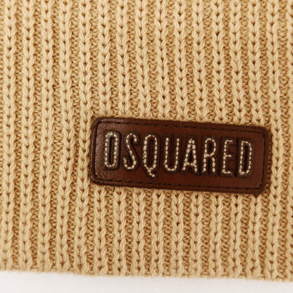 【新品】ディースクエアード DSQUARED2 ミドルゲージ コットン リブ ポロニット ベスト ベージュ【 S 】【 状態ランクN 】【 メンズ 】