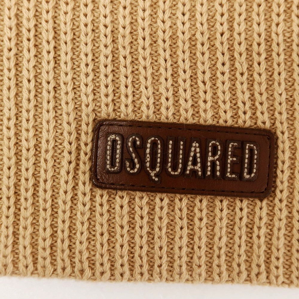 【新品】ディースクエアード DSQUARED2 ミドルゲージ コットン リブ ポロニット ベージュ【サイズM】【 状態ランクN 】【 メンズ 】[EPD]