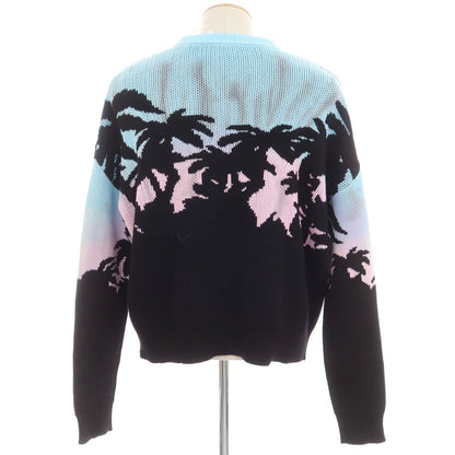 【新品】ディースクエアード DSQUARED2 ミドルゲージ コットン クルーネック プルオーバーニット ブラックxライトブルー【 XS 】【 状態ランクN 】【 メンズ 】