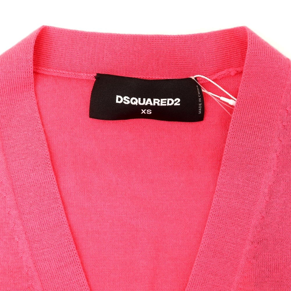 【新品】ディースクエアード DSQUARED2 ハイゲージ ウール ニット カーディガン ショッキングピンク【 XS 】【 状態ランクN 】【 メンズ 】 [EPD]