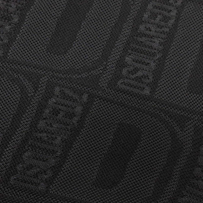 【新品】ディースクエアード DSQUARED2 ウールポリエステル ジャカードニット スタンドカラー ダブルジップ カーディガン ブラック【 L 】【 状態ランクN 】【 メンズ 】
