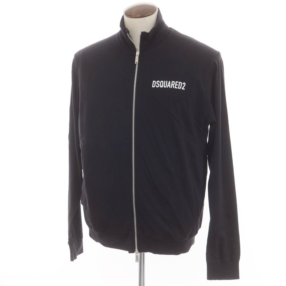 【新品】ディースクエアード DSQUARED2 コットン スタンドカラー ダブルジップ ジャージ ブラック【 L 】【 状態ランクN 】【 メンズ 】