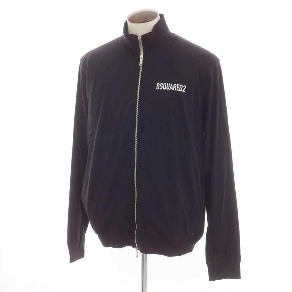 【新品】ディースクエアード DSQUARED2 コットン スタンドカラー ダブルジップ ジャージ ブラック【 XXL 】【 状態ランクN 】【 メンズ 】