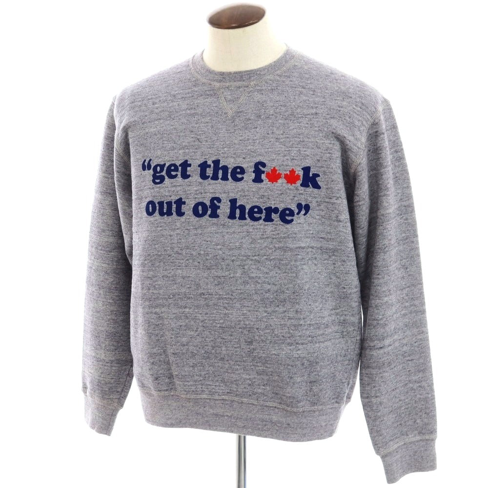 [New] DSQUARED2 Cotton Crew Neck Sweatshirt Navy x White [L] [Condition Rank N] [Men&