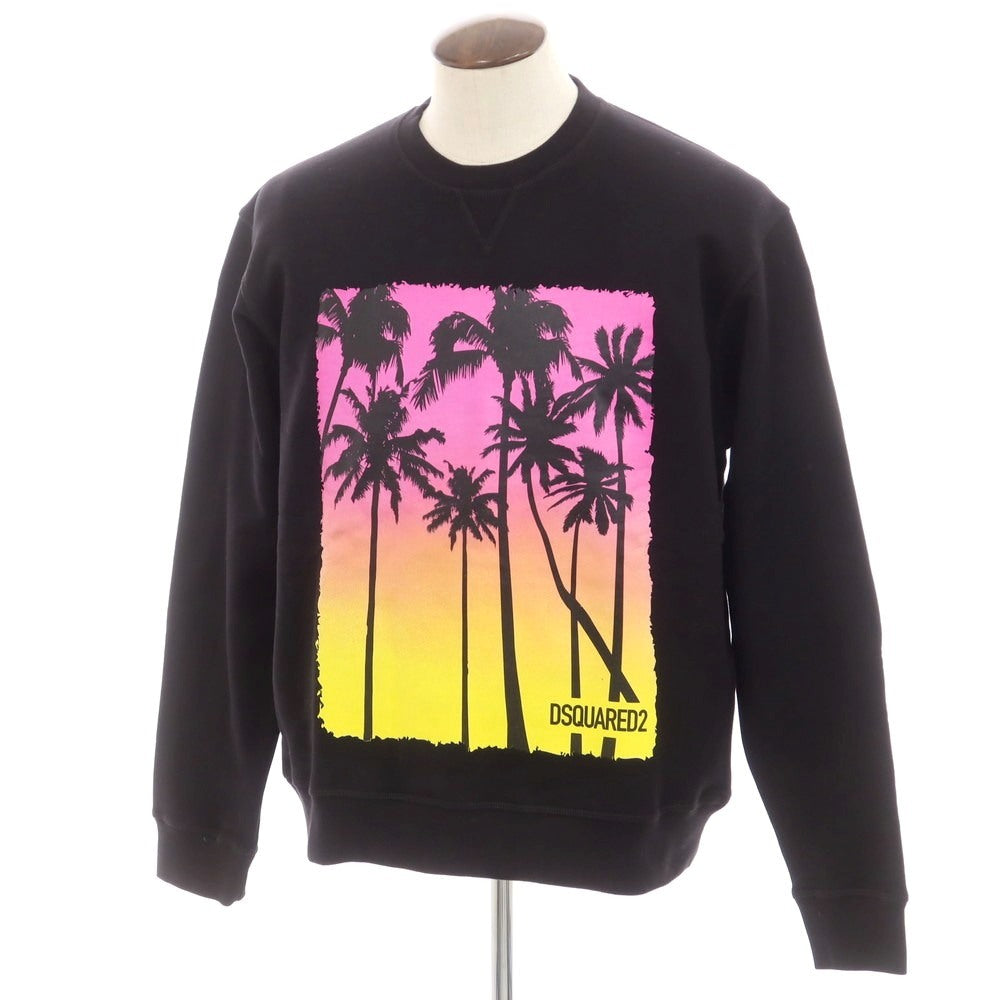 【新品】ディースクエアード DSQUARED2 コットン クルーネック スウェット ブラック【 XL 】【 状態ランクN 】【 メンズ 】