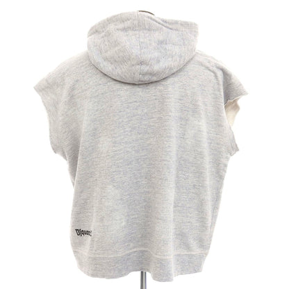 【新品】ディースクエアード DSQUARED2 コットンレーヨン スウェット ダメージ加工 スタッズ パーカー ネイビーxホワイト【 XL 】【 状態ランクN 】【 メンズ 】