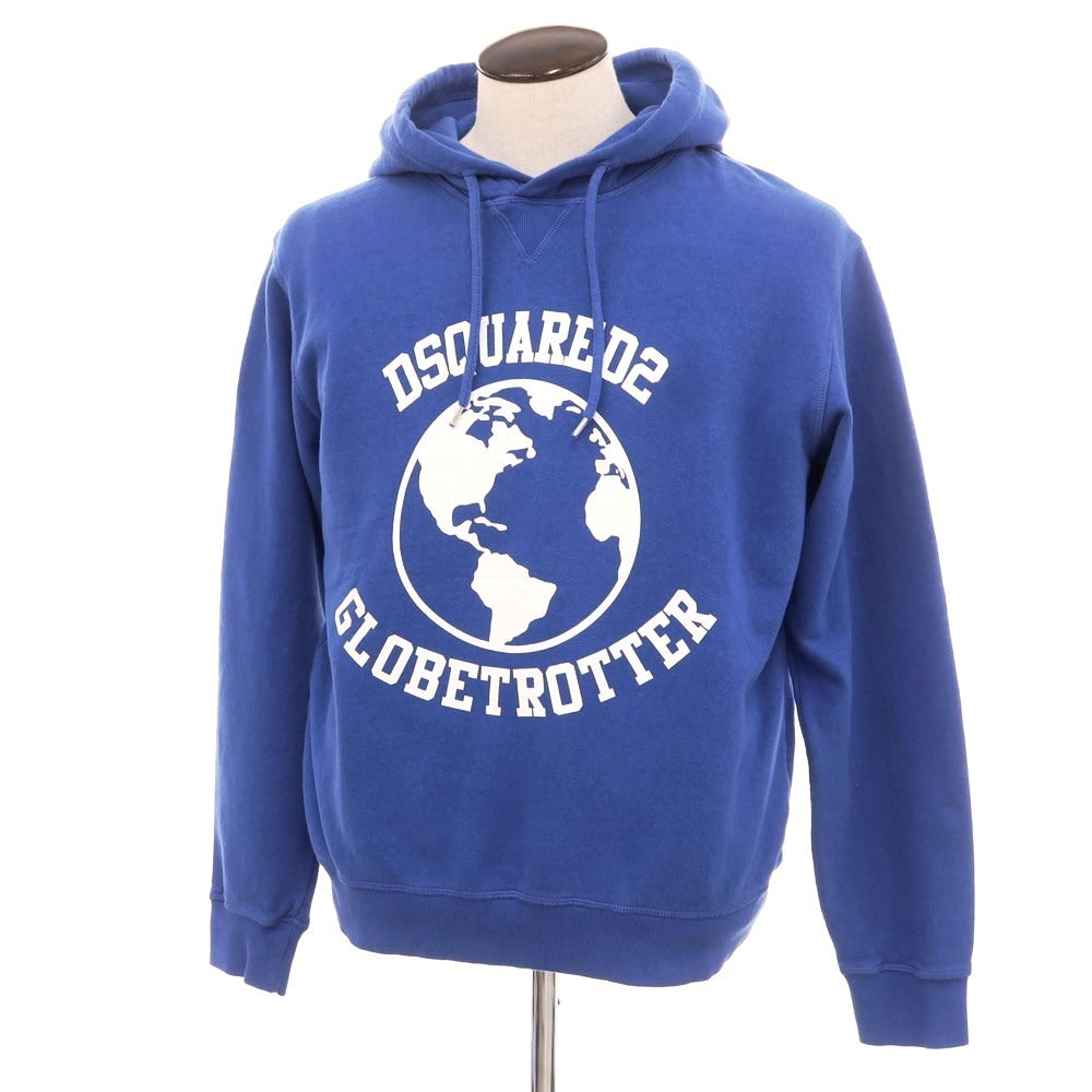 【新品】ディースクエアード DSQUARED2 コットン スウェット プルオーバー パーカー ブルー【 L 】【 状態ランクN 】【 メンズ 】