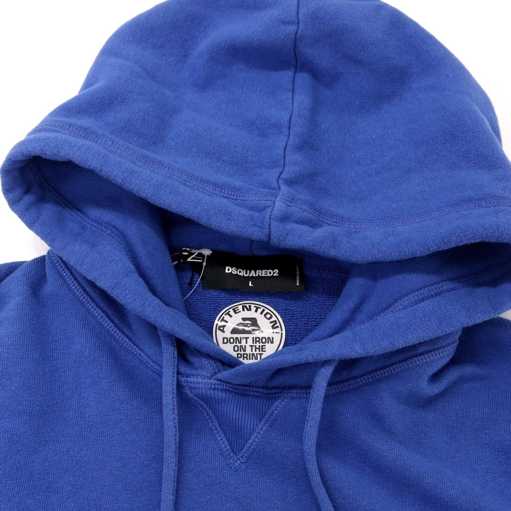 [New] DSQUARED2 Cotton Sweatshirt Pullover Hoodie Blue [L] [Condition Rank N] [Men&
