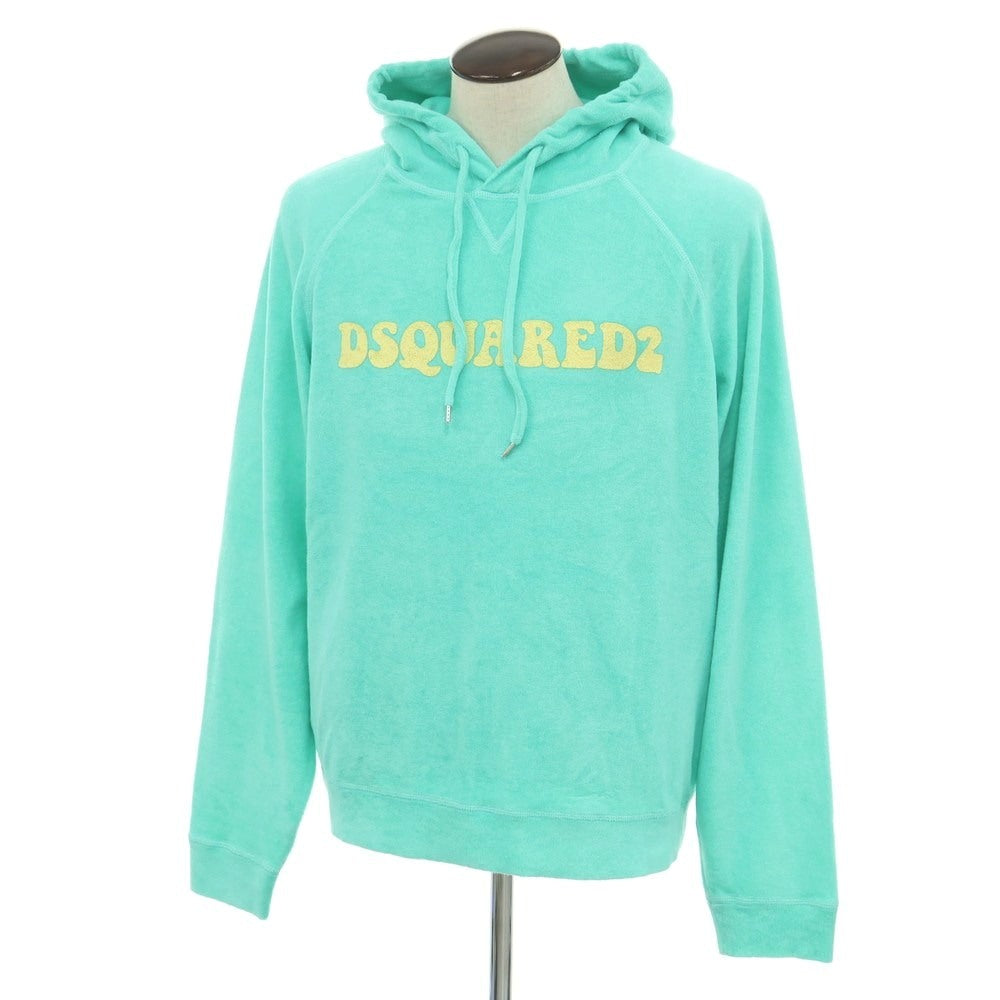 【新品】ディースクエアード DSQUARED2 コットンナイロン パイル プルオーバー パーカー ミント【 XL 】【 状態ランクN 】【 メンズ 】