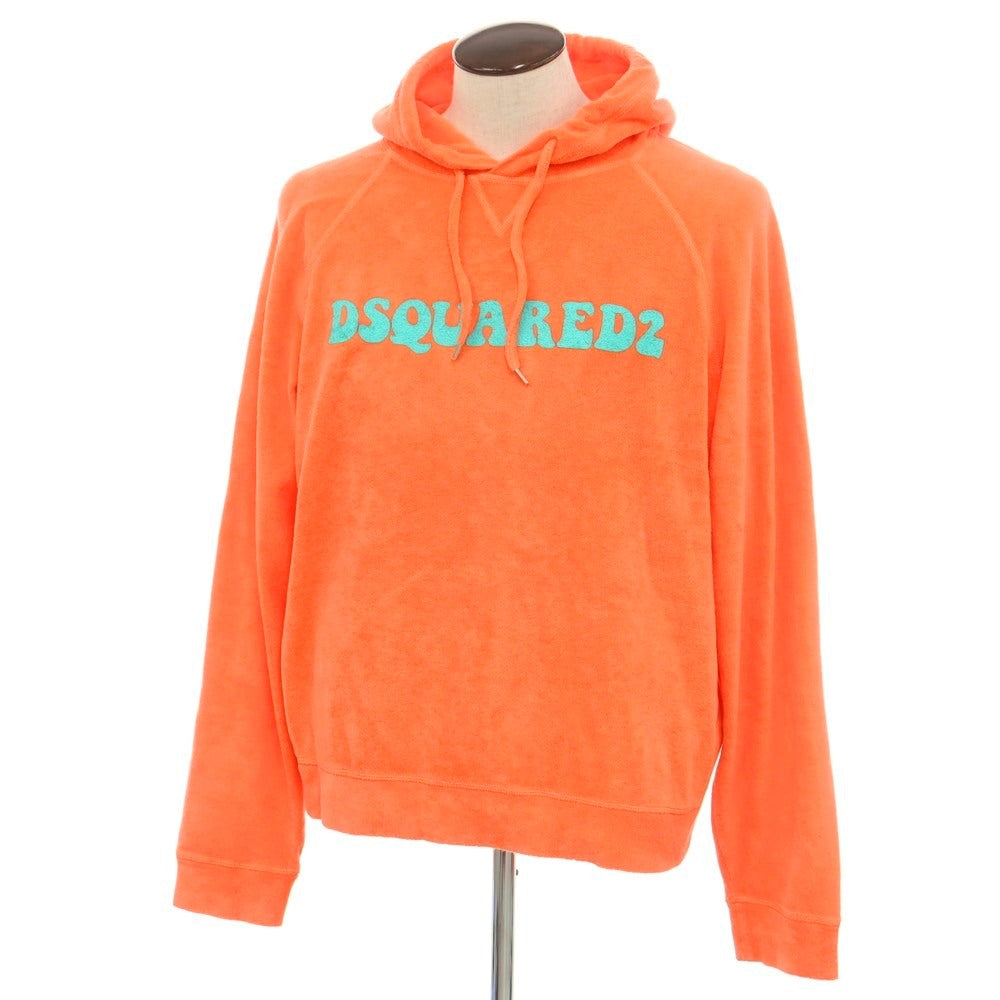 【新品】ディースクエアード DSQUARED2 コットンナイロン パイル プルオーバー パーカー アプリコットオレンジ【 XL 】【 状態ランクN 】【 メンズ 】