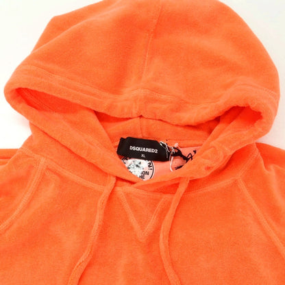 【新品】ディースクエアード DSQUARED2 コットンナイロン パイル プルオーバー パーカー アプリコットオレンジ【 XL 】【 状態ランクN 】【 メンズ 】