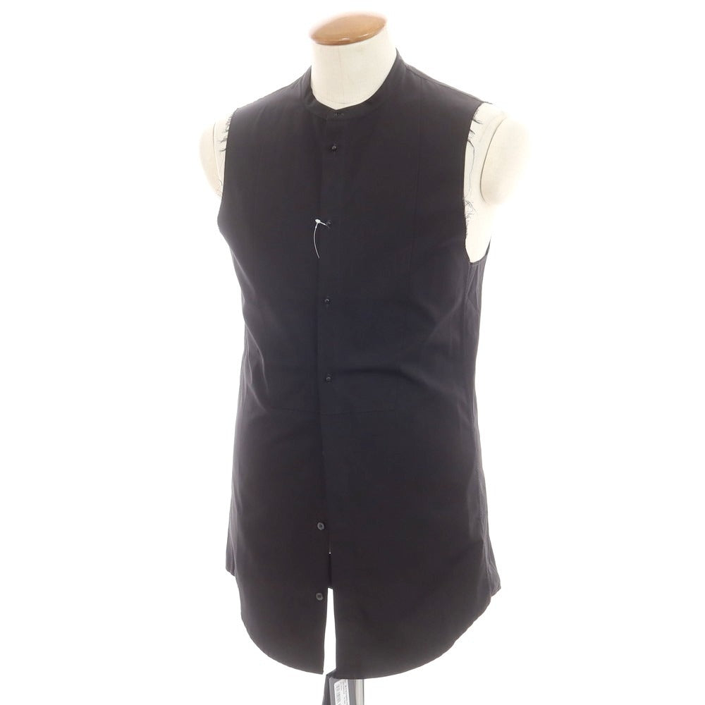 【中古】ディースクエアード DSQUARED2 コットン バンドカラー ノースリーブシャツ ブラック【 サイズ48 】【 状態ランクB 】【 メンズ 】 [EPD]