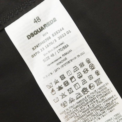 【中古】ディースクエアード DSQUARED2 コットン バンドカラー ノースリーブ シャツ ブラック【 48 】【 状態ランクB 】【 メンズ 】