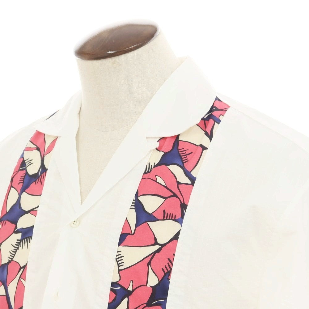 [New] DSQUARED2 Cotton Nylon Open Collar Short Sleeve Shirt White x Pink [48] [Condition Rank N] [Men&