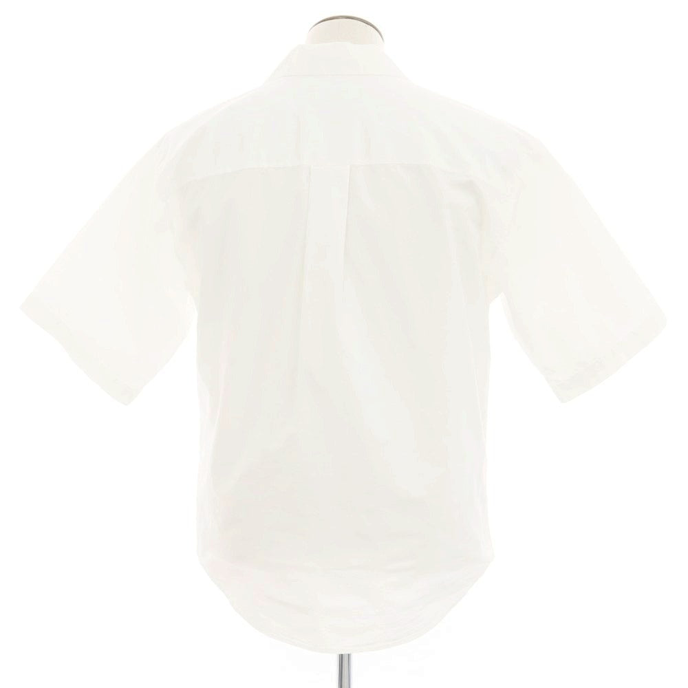 【新品】ディースクエアード DSQUARED2 コットンナイロン オープンカラー 半袖シャツ ホワイトxグリーン【 48 】【 状態ランクN 】【 メンズ 】