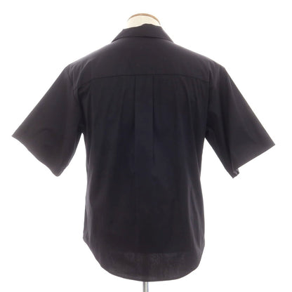 【新品】ディースクエアード DSQUARED2 ストレッチ コットン オープンカラー 半袖シャツ ブラック【 46 】【 状態ランクN 】【 メンズ 】