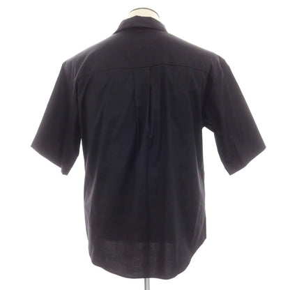 【新品】ディースクエアード DSQUARED2 ストレッチ コットン オープンカラー 半袖シャツ ブラック【 52 】【 状態ランクN 】【 メンズ 】