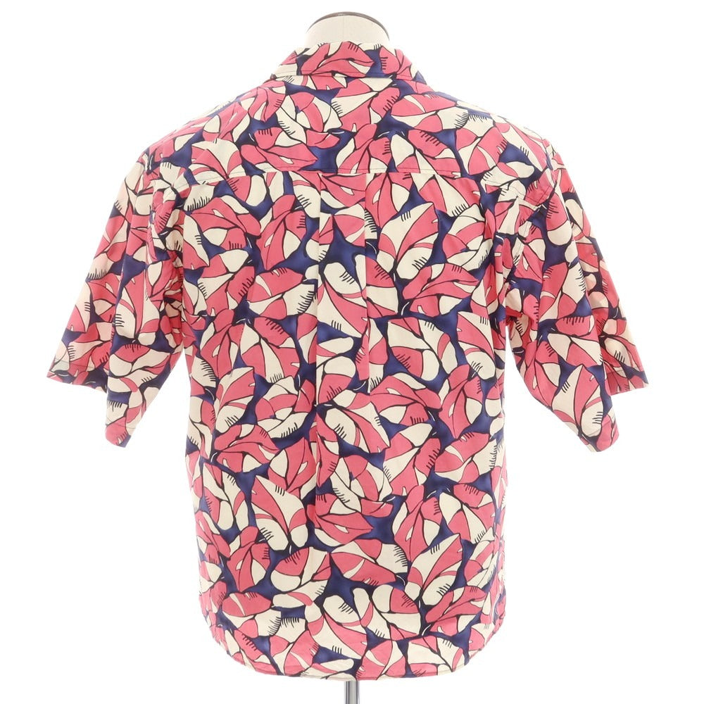 【新品】ディースクエアード DSQUARED2 コットン オープンカラー 半袖シャツ ピンクxネイビー【 48 】【 状態ランクN 】【 メンズ 】