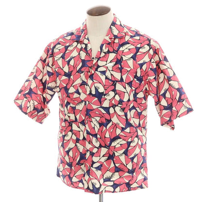 【新品】ディースクエアード DSQUARED2 コットン オープンカラー 半袖シャツ ピンクxネイビー【 50 】【 状態ランクN 】【 メンズ 】