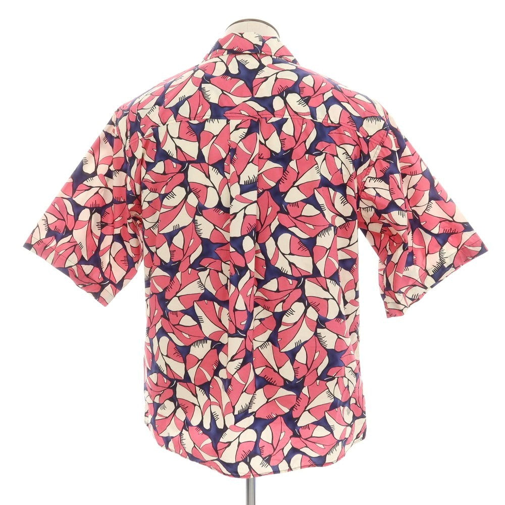 【新品】ディースクエアード DSQUARED2 コットン オープンカラー 半袖シャツ ピンクxネイビー【サイズ50】【 状態ランクN 】【 メンズ 】[EPD]