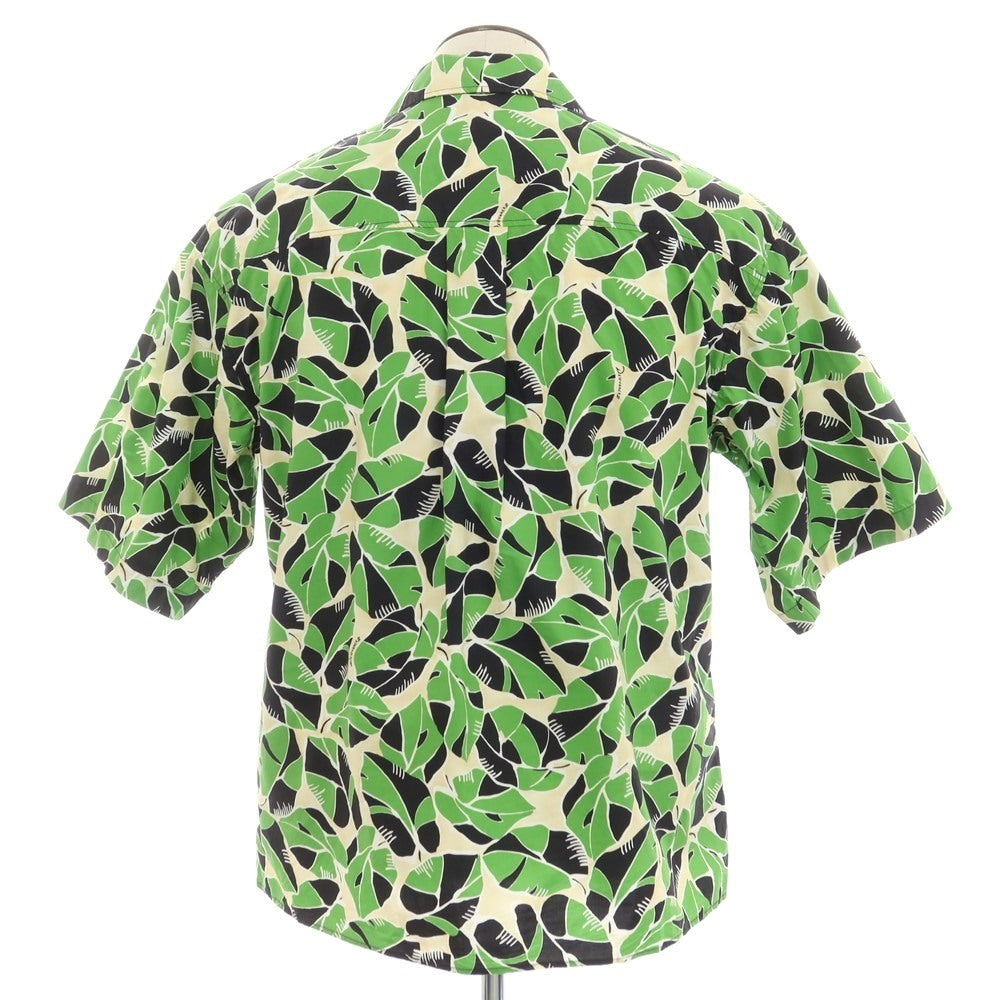 【新品】ディースクエアード DSQUARED2 コットン オープンカラー 半袖シャツ ライトグリーンxブラックネイビー【 50 】【 状態ランクN 】【 メンズ 】