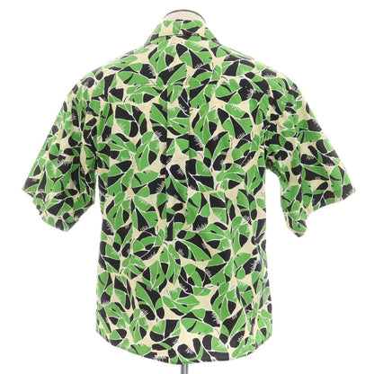 【新品】ディースクエアード DSQUARED2 コットン オープンカラー 半袖シャツ ライトグリーンxブラックネイビー【 50 】【 状態ランクN 】【 メンズ 】