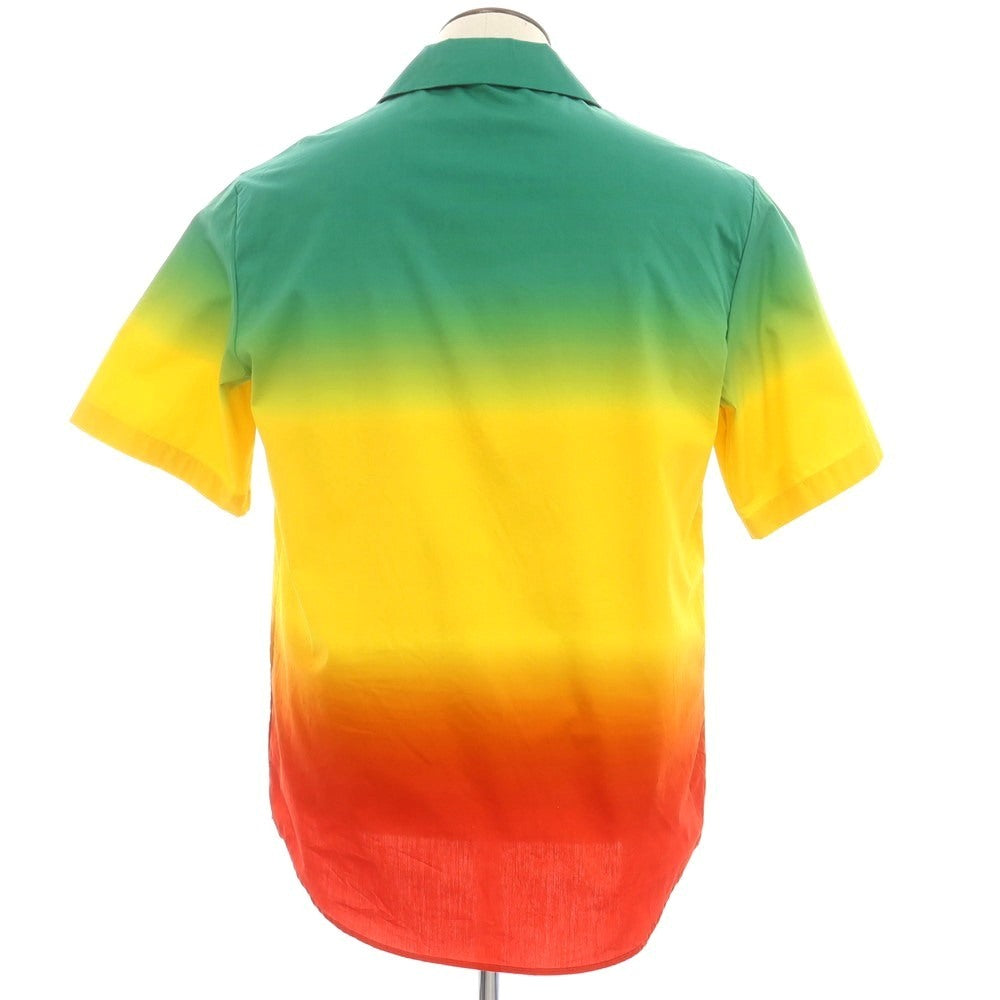 【新品】ディースクエアード DSQUARED2 コットン オープンカラー 半袖シャツ グリーンxイエロー【 48 】【 状態ランクN 】【 メンズ 】