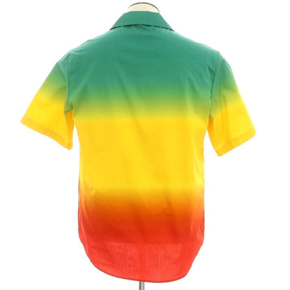 【新品】ディースクエアード DSQUARED2 コットン オープンカラー 半袖シャツ グリーンxイエロー【 48 】【 状態ランクN 】【 メンズ 】