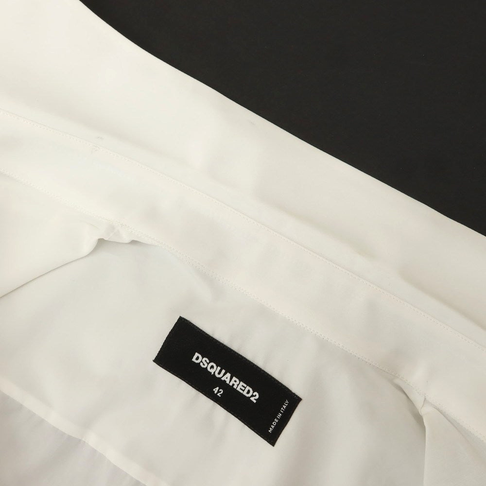 【中古】ディースクエアード DSQUARED2 コットン レギュラーカラー カジュアルシャツ ホワイト【サイズ42】【 状態ランクB 】【 メンズ 】[EPD]