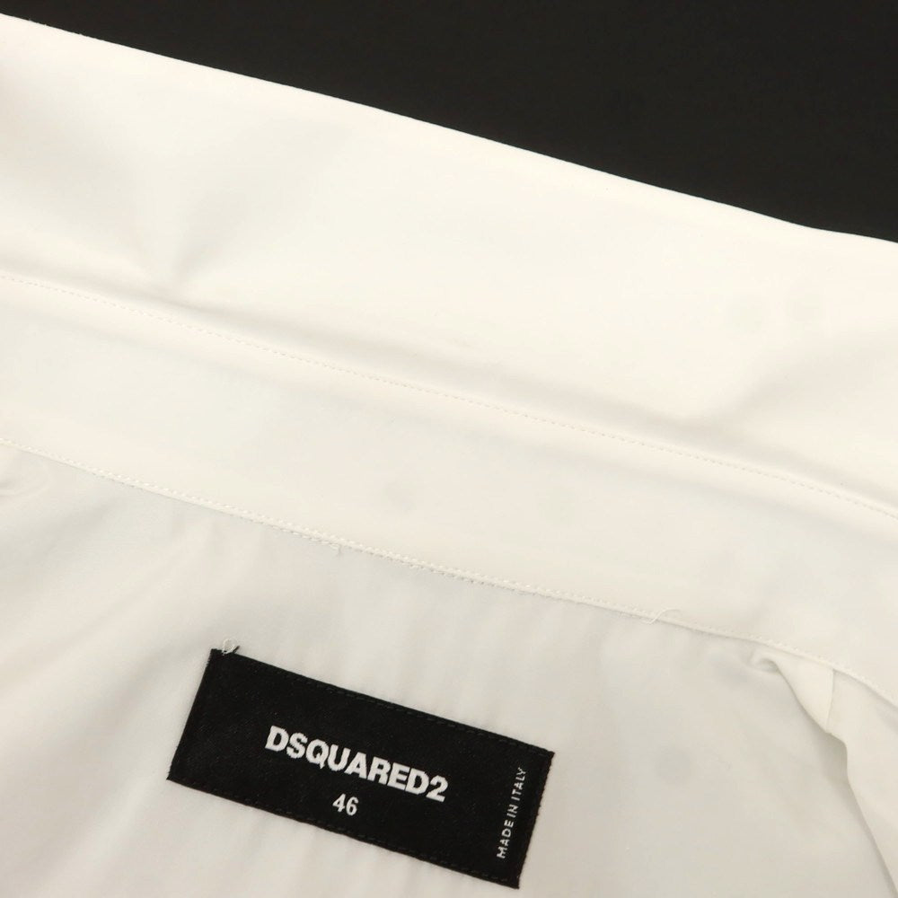 【中古】ディースクエアード DSQUARED2 コットン レギュラーカラー カジュアルシャツ ホワイト【サイズ46】【 状態ランクB 】【 メンズ 】[EPD]