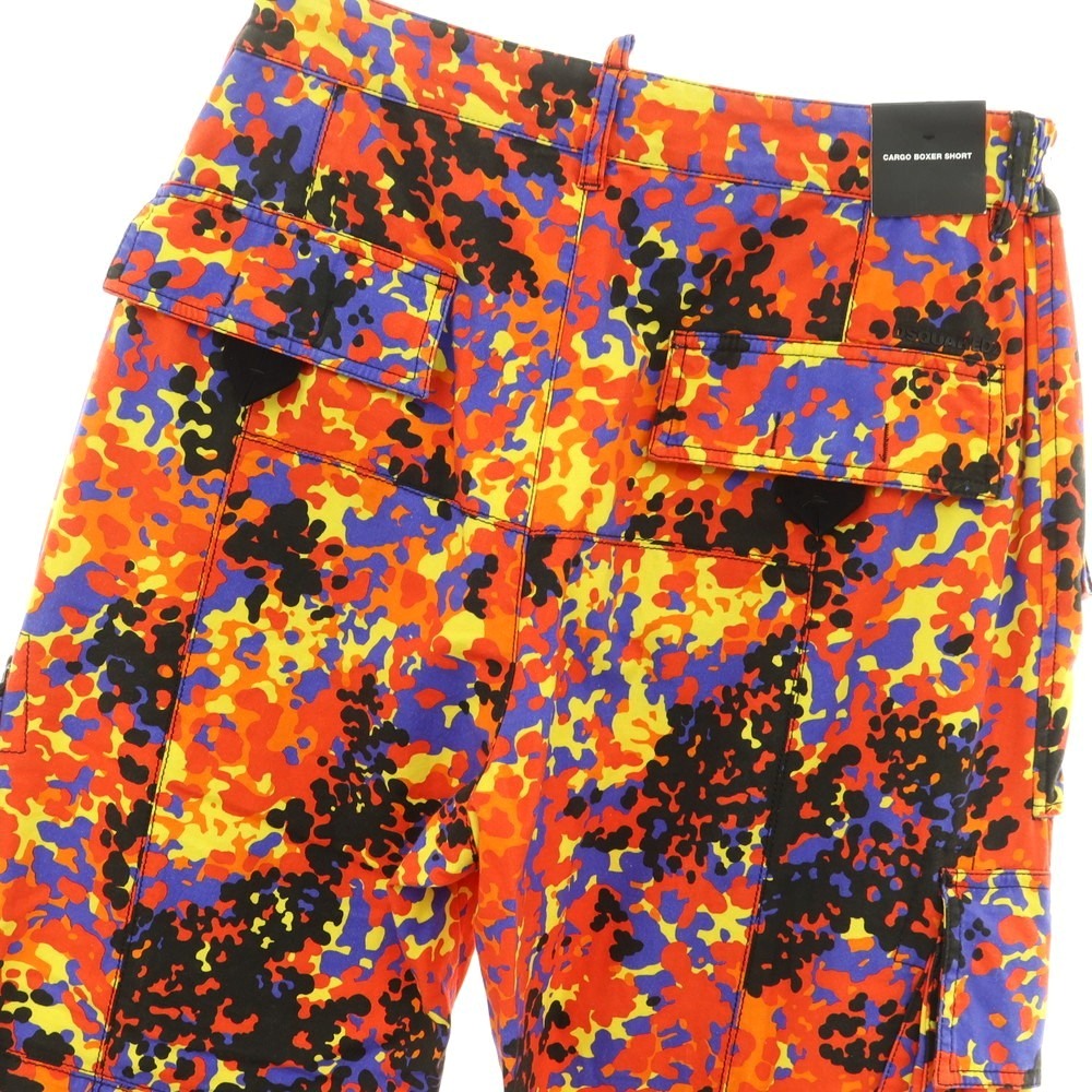 【新品】ディースクエアード DSQUARED2 ストレッチ コットン カーゴパンツ レッドxオレンジ【サイズ44】【 状態ランクN 】【 メンズ 】[EPD]