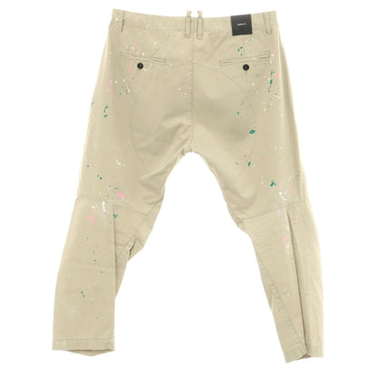 【新品】ディースクエアード DSQUARED2 ペイント加工 コットン チノパンツ サンドベージュ【 50 】【 状態ランクN 】【 メンズ 】