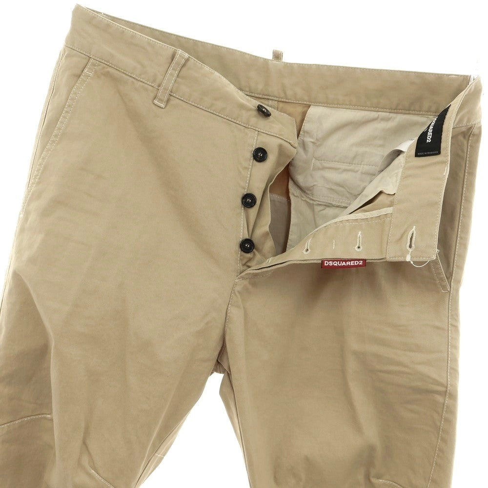 【新品】ディースクエアード DSQUARED2 ストレッチ コットン チノパンツ ベージュ【 50 】【 状態ランクN 】【 メンズ 】