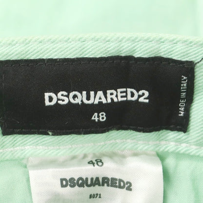 【新品】ディースクエアード DSQUARED2 ストレッチ コットン デニムパンツ ライトグリーンxホワイト【 48 】【 状態ランクN 】【 メンズ 】