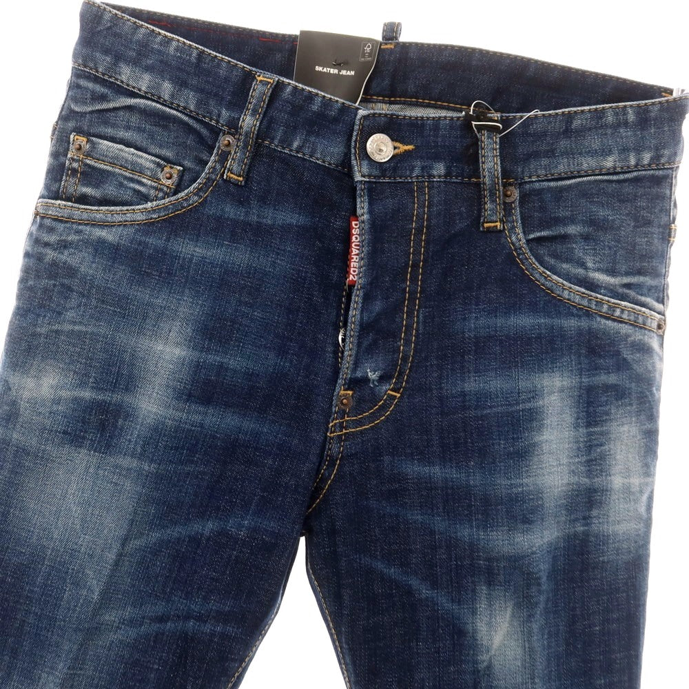 【新品アウトレット】ディースクエアード DSQUARED2 ストレッチ コットン ジーンズ デニムパンツ ネイビー【 44 】【 状態ランクN- 】【 メンズ 】